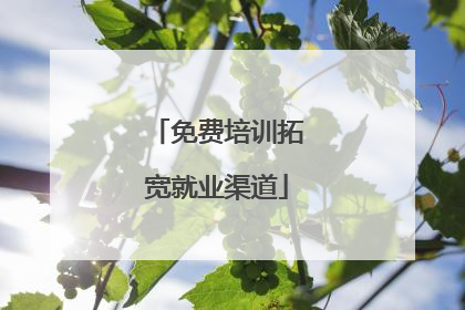 免费培训拓宽就业渠道