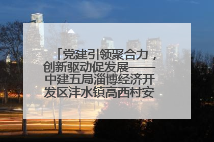 党建引领聚合力，创新驱动促发展——中建五局淄博经济开发区沣水镇高西村安置项目建设纪实