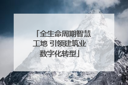 全生命周期智慧工地 引领建筑业数字化转型