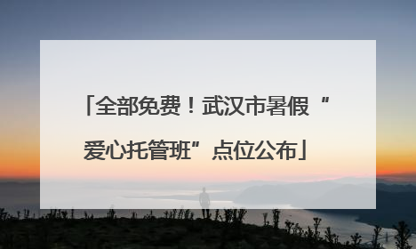 全部免费！武汉市暑假“爱心托管班”点位公布