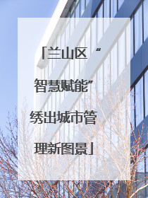 兰山区“智慧赋能”绣出城市管理新图景
