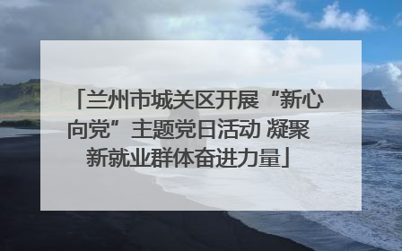兰州市城关区开展“新心向党”主题党日活动 凝聚新就业群体奋进力量
