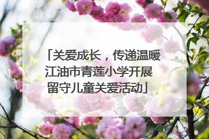关爱成长，传递温暖 江油市青莲小学开展留守儿童关爱活动
