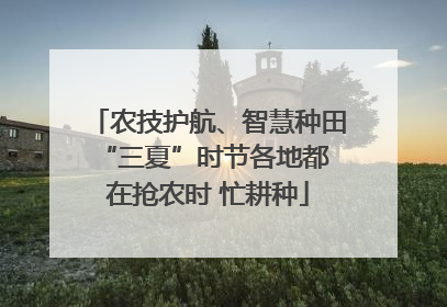 农技护航、智慧种田 “三夏”时节各地都在抢农时 忙耕种