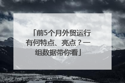 前5个月外贸运行有何特点、亮点？一组数据带你看