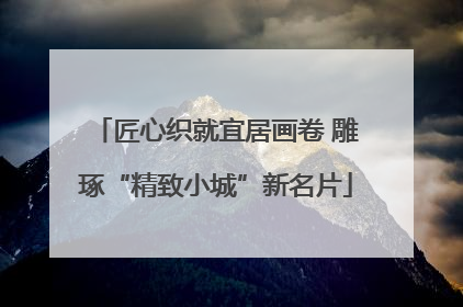 匠心织就宜居画卷 雕琢“精致小城”新名片