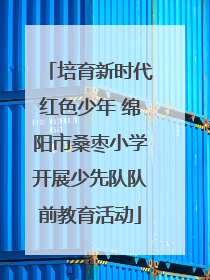 培育新时代红色少年 绵阳市桑枣小学开展少先队队前教育活动