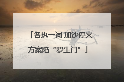 各执一词 加沙停火方案陷“罗生门”