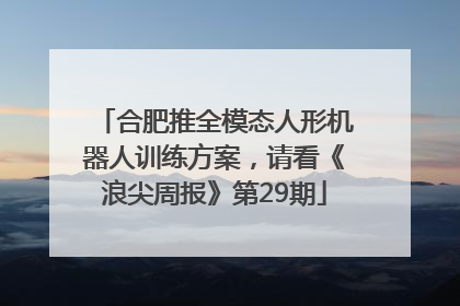 合肥推全模态人形机器人训练方案，请看《浪尖周报》第29期