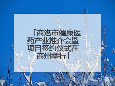 商洛市健康医药产业推介会暨项目签约仪式在商州举行