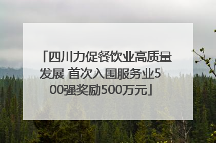 四川力促餐饮业高质量发展 首次入围服务业500强奖励500万元