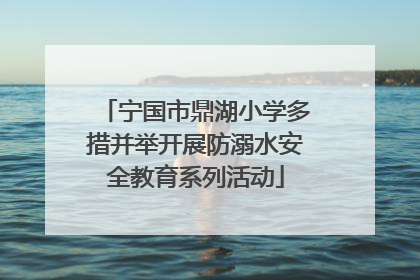 宁国市鼎湖小学多措并举开展防溺水安全教育系列活动