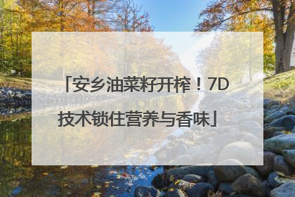 安乡油菜籽开榨！7D技术锁住营养与香味