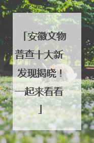 安徽文物普查十大新发现揭晓！一起来看看