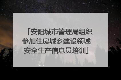 安阳城市管理局组织参加住房城乡建设领域安全生产信息员培训