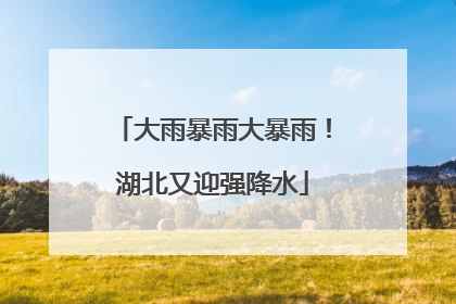 大雨暴雨大暴雨！湖北又迎强降水