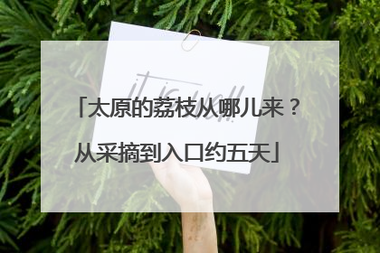 太原的荔枝从哪儿来？从采摘到入口约五天