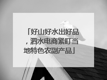 好山好水出好品，泗水电商紧盯当地特色农副产品