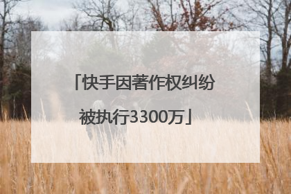 快手因著作权纠纷被执行3300万
