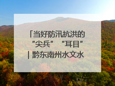 当好防汛抗洪的“尖兵”“耳目”｜黔东南州水文水资源局全员出动为此轮强降雨做好测报工作