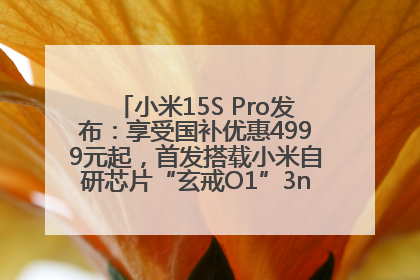 小米15S Pro发布：享受国补优惠4999元起，首发搭载小米自研芯片“玄戒O1”3nm旗舰处理器