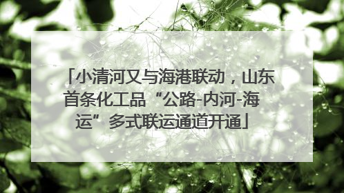 小清河又与海港联动，山东首条化工品“公路-内河-海运”多式联运通道开通