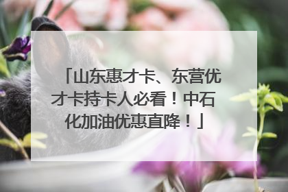 山东惠才卡、东营优才卡持卡人必看！中石化加油优惠直降！