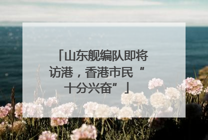山东舰编队即将访港，香港市民“十分兴奋”