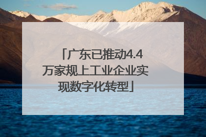 广东已推动4.4万家规上工业企业实现数字化转型