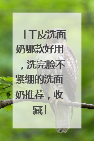 干皮洗面奶哪款好用，洗完脸不紧绷的洗面奶推荐，收藏