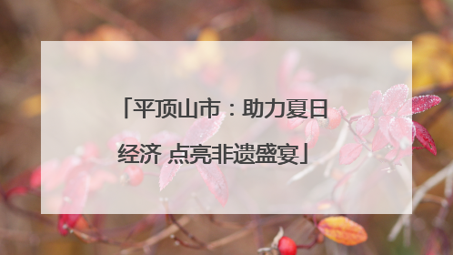 平顶山市：助力夏日经济 点亮非遗盛宴