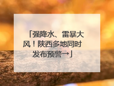 强降水、雷暴大风！陕西多地同时发布预警→