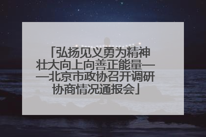 弘扬见义勇为精神 壮大向上向善正能量——北京市政协召开调研协商情况通报会