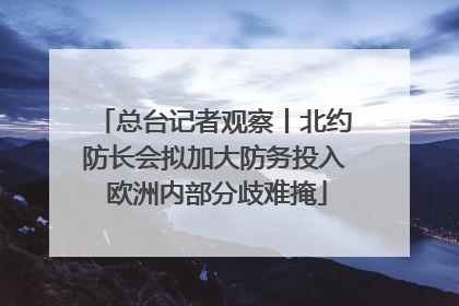 总台记者观察丨北约防长会拟加大防务投入 欧洲内部分歧难掩