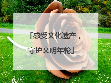 感受文化遗产，守护文明年轮