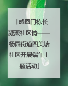 感恩门栋长 凝聚社区情——杨园街道四美塘社区开展端午主题活动