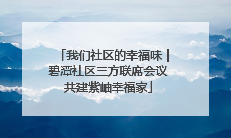 我们社区的幸福味｜碧潭社区三方联席会议共建紫岫幸福家