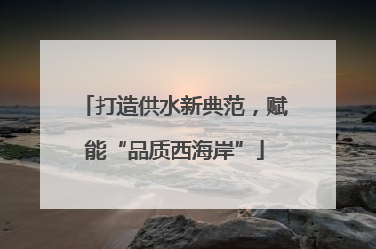 打造供水新典范，赋能“品质西海岸”