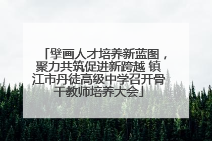 擘画人才培养新蓝图，聚力共筑促进新跨越 镇江市丹徒高级中学召开骨干教师培养大会