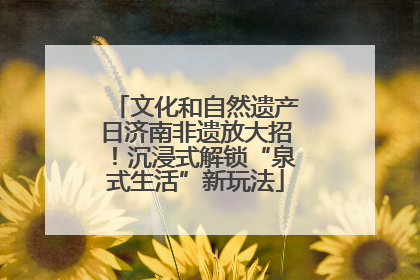 文化和自然遗产日济南非遗放大招！沉浸式解锁“泉式生活”新玩法