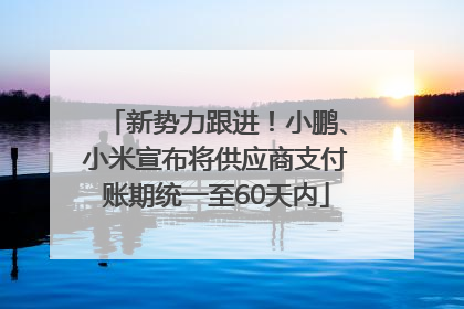 新势力跟进！小鹏、小米宣布将供应商支付账期统一至60天内