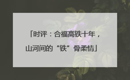 时评：合福高铁十年，山河间的“铁”骨柔情