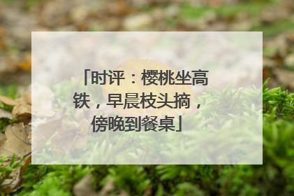 时评：樱桃坐高铁，早晨枝头摘，傍晚到餐桌