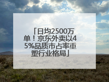 日均2500万单！京东外卖以45%品质市占率重塑行业格局