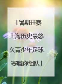 暑期开赛 上海历史最悠久青少年足球赛喊你组队