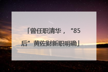 曾任职清华，“85后”黄佐财新职明确