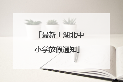最新！湖北中小学放假通知