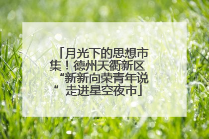 月光下的思想市集！德州天衢新区“新新向荣青年说”走进星空夜市