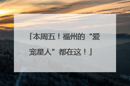 本周五！福州的“爱宠星人”都在这！
