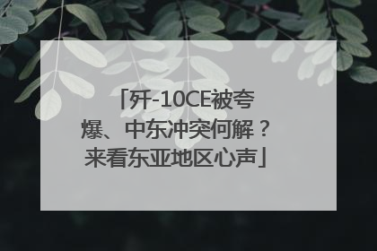 歼-10CE被夸爆、中东冲突何解？来看东亚地区心声